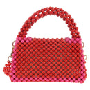 kate Spade Shoulder Bag Beads 2way Red Gold Auth 207369A-3