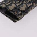 Christian Dior Trotter Oblique Key Case Navy Silver Auth 207370-11