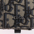 Christian Dior Trotter Oblique Key Case Navy Silver Auth 207370-12