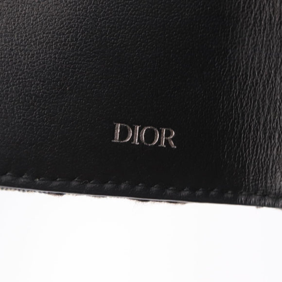 Christian Dior Trotter Oblique Key Case Navy Silver Auth 207370