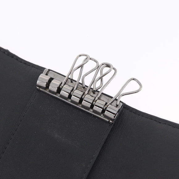 Christian Dior Trotter Oblique Key Case Navy Silver Auth 207370