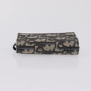 Christian Dior Trotter Oblique Key Case Navy Silver Auth 207370-4