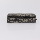 Christian Dior Trotter Oblique Key Case Navy Silver Auth 207370-5
