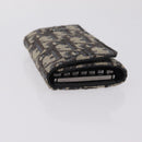 Christian Dior Trotter Oblique Key Case Navy Silver Auth 207370-6