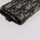 Christian Dior Trotter Oblique Key Case Navy Silver Auth 207370-9