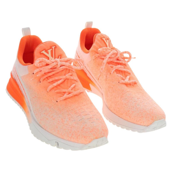 LOUIS VUITTON VNR Sneakers Knitted Fabrics Size 6 1/2 Orange LV Auth 207371M
