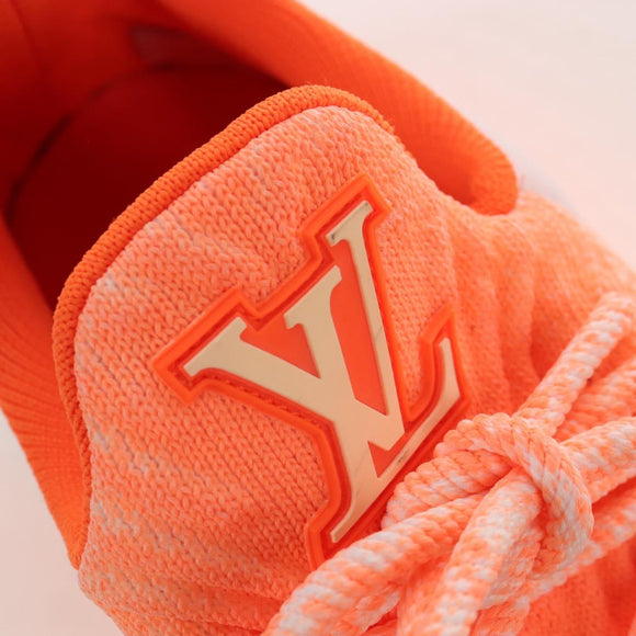 LOUIS VUITTON VNR Sneakers Knitted Fabrics Size 6 1/2 Orange LV Auth 207371M