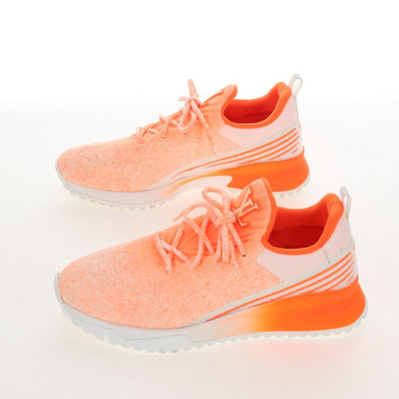 LOUIS VUITTON VNR Sneakers Knitted Fabrics Size 6 1/2 Orange LV Auth 207371M