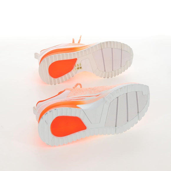 LOUIS VUITTON VNR Sneakers Knitted Fabrics Size 6 1/2 Orange LV Auth 207371M