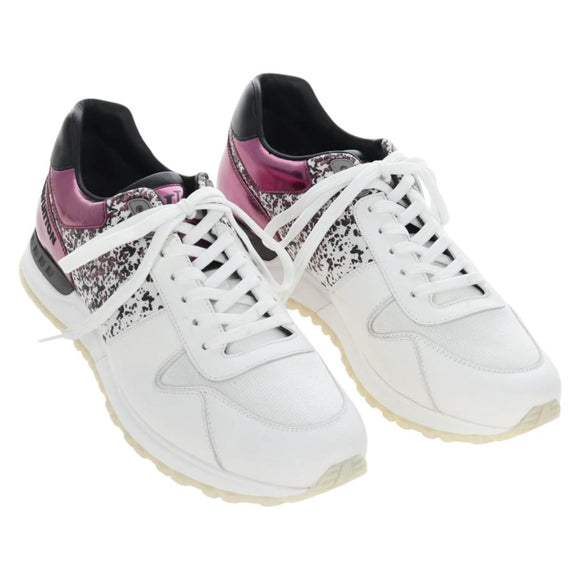 LOUIS VUITTON Sneakers Leather Size 7 White LV Auth 207372M