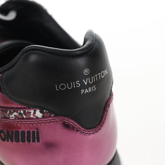 LOUIS VUITTON Sneakers Leather Size 7 White LV Auth 207372M