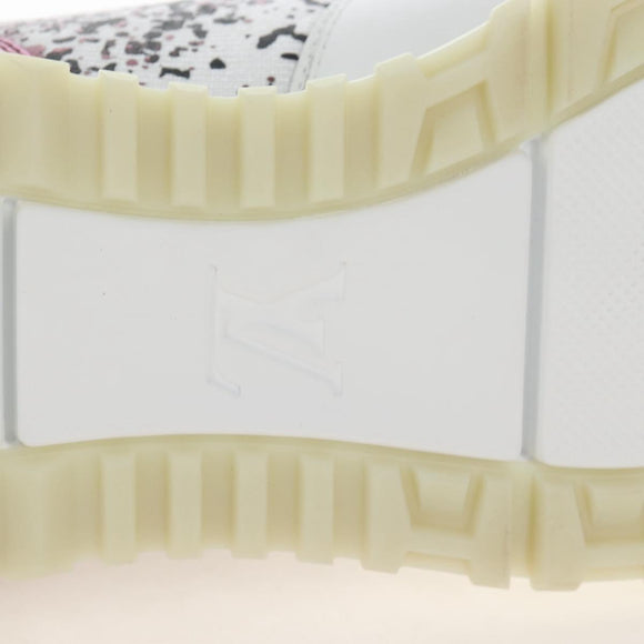 LOUIS VUITTON Sneakers Leather Size 7 White LV Auth 207372M