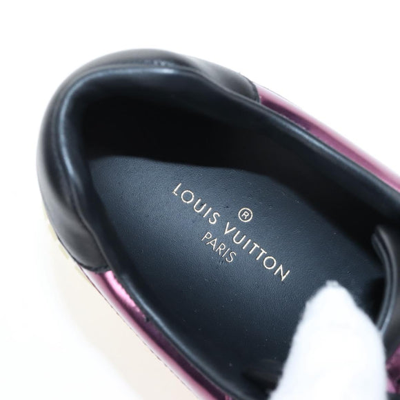 LOUIS VUITTON Sneakers Leather Size 7 White LV Auth 207372M