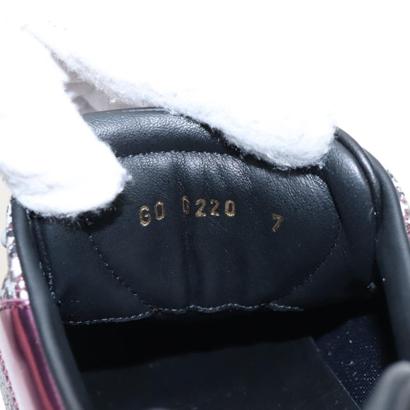 LOUIS VUITTON Sneakers Leather Size 7 White LV Auth 207372M