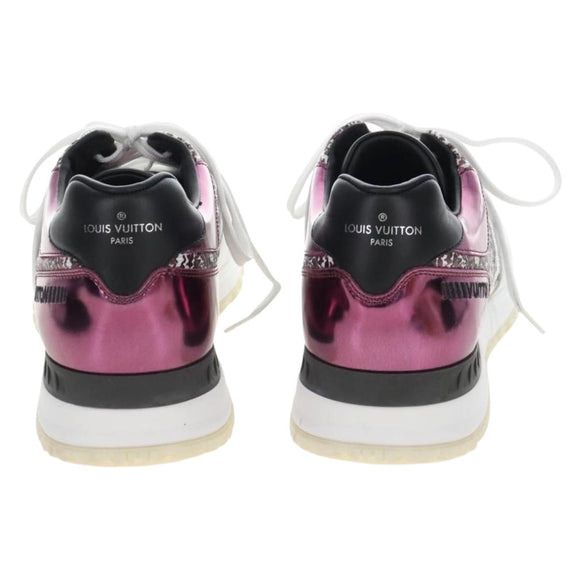 LOUIS VUITTON Sneakers Leather Size 7 White LV Auth 207372M