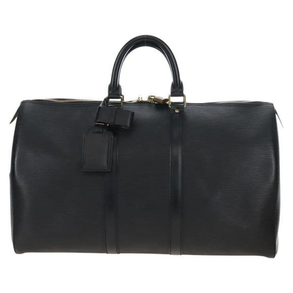 LOUIS VUITTON Epi Keepall 50 Boston Bag Black M42962 LV Auth 207377V