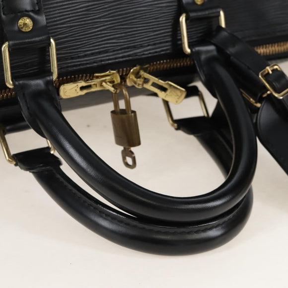 LOUIS VUITTON Epi Keepall 50 Boston Bag Black M42962 LV Auth 207377V