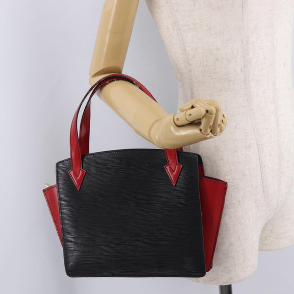 LOUIS VUITTON Epi By Color Varenne Hand Bag Black Red M52387 LV Auth 207379
