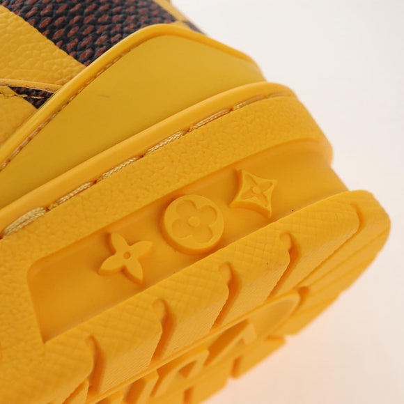 LOUIS VUITTON LV Trainer Shoes Leather Size 3 Yellow LV Auth 207384M