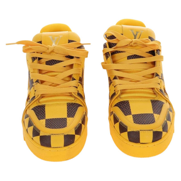 LOUIS VUITTON LV Trainer Shoes Leather Size 3 Yellow LV Auth 207384M
