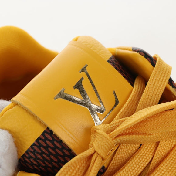 LOUIS VUITTON LV Trainer Shoes Leather Size 2 1/2 Yellow LV Auth 207385M