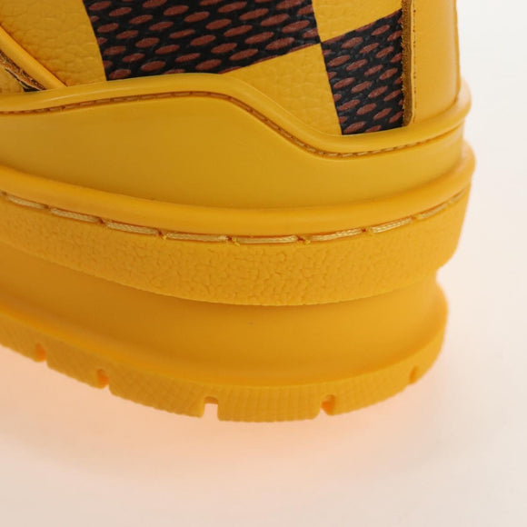 LOUIS VUITTON LV Trainer Shoes Leather Size 2 1/2 Yellow LV Auth 207385M