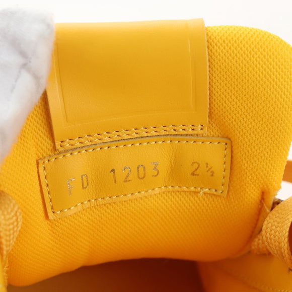 LOUIS VUITTON LV Trainer Shoes Leather Size 2 1/2 Yellow LV Auth 207385M