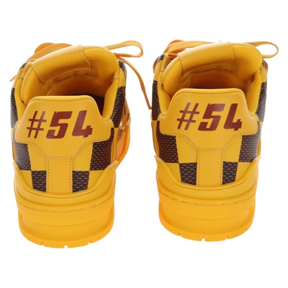 LOUIS VUITTON LV Trainer Shoes Leather Size 2 1/2 Yellow LV Auth 207385M