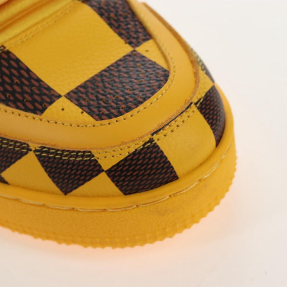 LOUIS VUITTON LV Trainer Shoes Leather Size 2 1/2 Yellow LV Auth 207385M