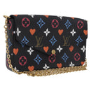 LOUIS VUITTON Monogram Game On Pochette ferry Bag Black M80232 LV Auth 207387SAM-1