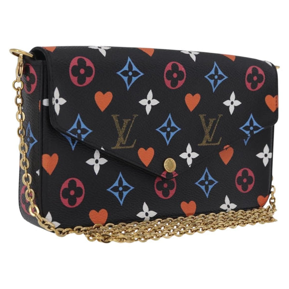 LOUIS VUITTON Monogram Game On Pochette ferry Bag Black M80232 LV Auth 207387SAM