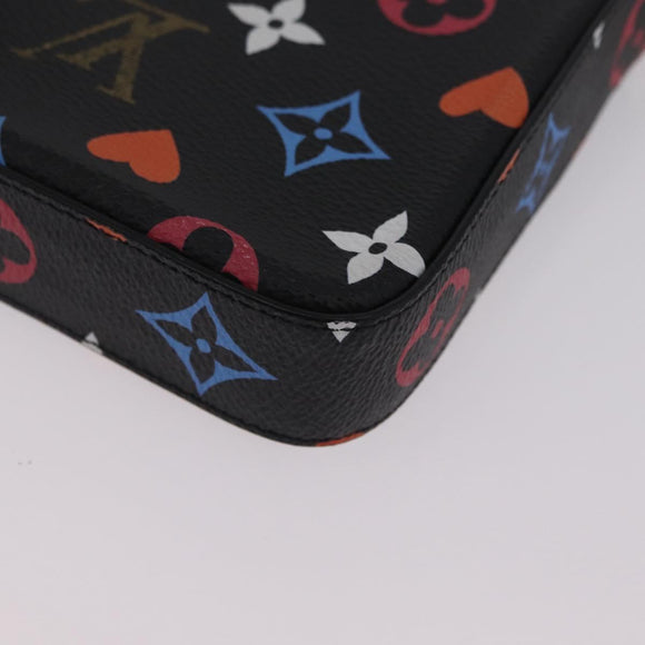 LOUIS VUITTON Monogram Game On Pochette ferry Bag Black M80232 LV Auth 207387SAM