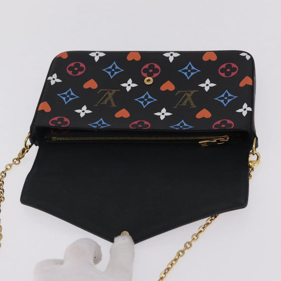 LOUIS VUITTON Monogram Game On Pochette ferry Bag Black M80232 LV Auth 207387SAM
