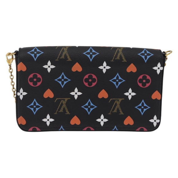 LOUIS VUITTON Monogram Game On Pochette ferry Bag Black M80232 LV Auth 207387SAM