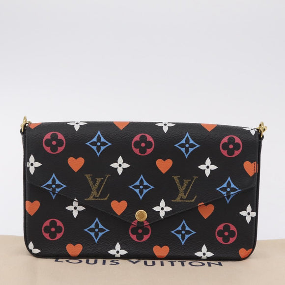 LOUIS VUITTON Monogram Game On Pochette ferry Bag Black M80232 LV Auth 207387SAM
