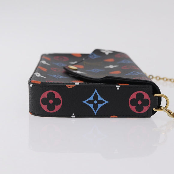 LOUIS VUITTON Monogram Game On Pochette ferry Bag Black M80232 LV Auth 207387SAM