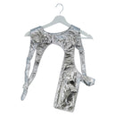 LOUIS VUITTON Best Mid Layer Jacket Leather Wool L Silver LV Auth 207389M-1