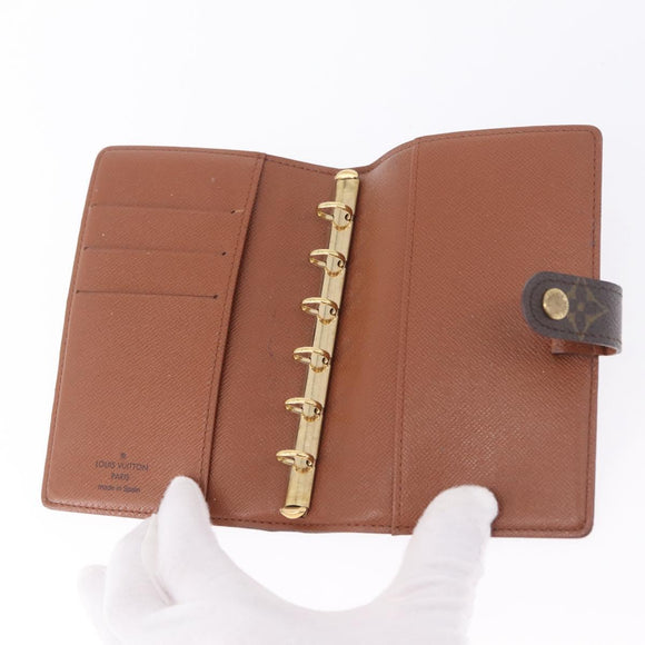 LOUIS VUITTON Monogram Agenda PM Day Planner Cover R20005 LV Auth 207391