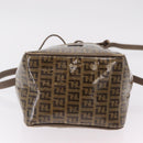 FENDI Zucchino Canvas Shoulder Bag Coated Canvas Beige Gold Auth 207406-12