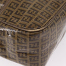 FENDI Zucchino Canvas Shoulder Bag Coated Canvas Beige Gold Auth 207406-15
