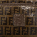 FENDI Zucchino Canvas Shoulder Bag Coated Canvas Beige Gold Auth 207406-18