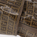 FENDI Zucchino Canvas Shoulder Bag Coated Canvas Beige Gold Auth 207406-5