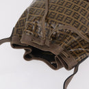 FENDI Zucchino Canvas Shoulder Bag Coated Canvas Beige Gold Auth 207406-8