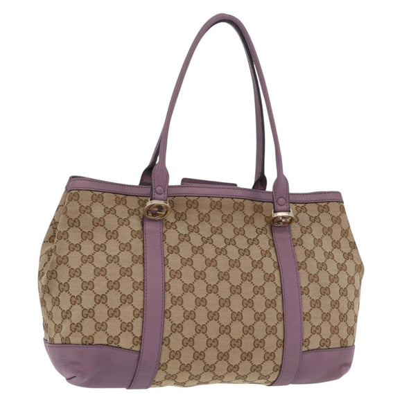 GUCCI GG Canvas Miss GG Tote Bag Beige Gold 353122 Auth 207407V