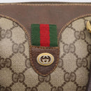 GUCCI GG Supreme Web Sherry Line Hand Bag PVC Beige Gold 40 02 007 Auth 207408-19