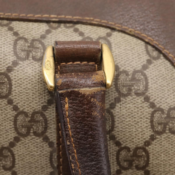 GUCCI GG Supreme Web Sherry Line Hand Bag PVC Beige Gold 40 02 007 Auth 207408