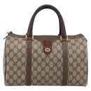 GUCCI GG Supreme Web Sherry Line Hand Bag PVC Beige Gold 40 02 007 Auth 207408-13