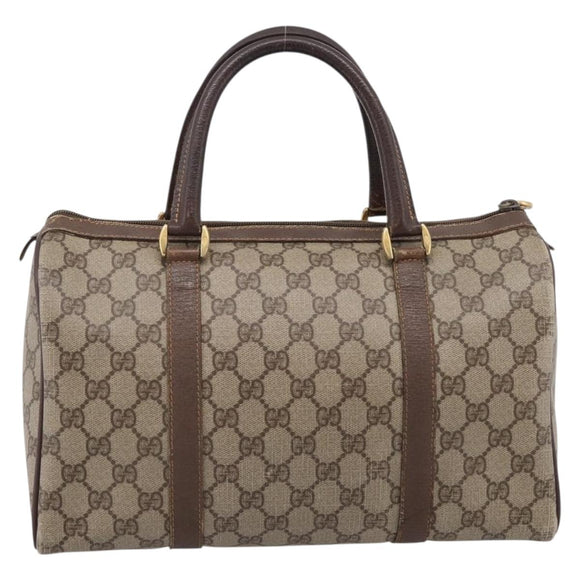 GUCCI GG Supreme Web Sherry Line Hand Bag PVC Beige Gold 40 02 007 Auth 207408