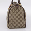 GUCCI GG Supreme Web Sherry Line Hand Bag PVC Beige Gold 40 02 007 Auth 207408-4