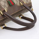 GUCCI GG Supreme Web Sherry Line Hand Bag PVC Beige Gold 40 02 007 Auth 207408-8